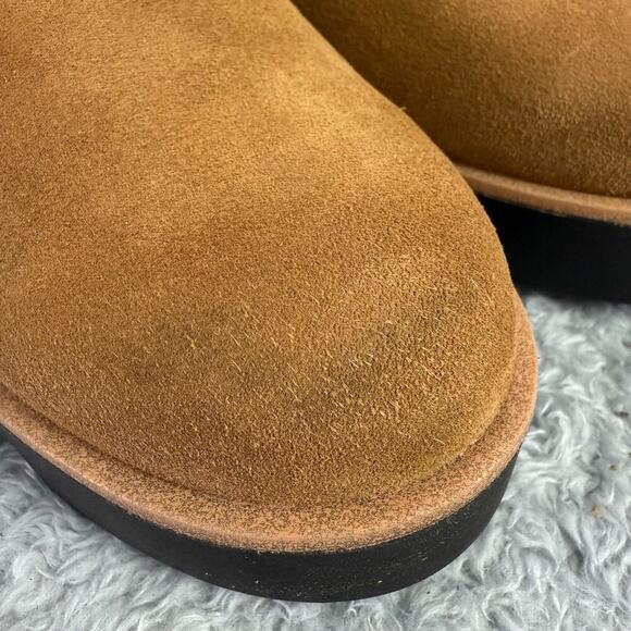 Eileen Fisher Kenille Sport Suede Boots Lace Up Fleece Syrup Brown Women's 8.5 - Picture 7 of 9